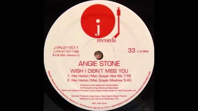 Angie Stone — Wish I Didn’t Miss You (Hex Hector Vibe Mix)